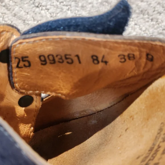 Think! Dark Blue Leather Sandals with Artistic Buckle - Picture 6 of 6